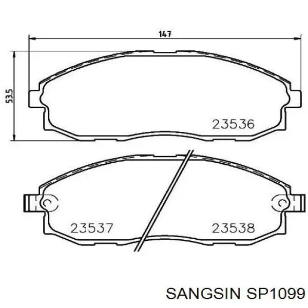 Compre SP1099 Sangsin Sapatas do freio dianteiras de disco