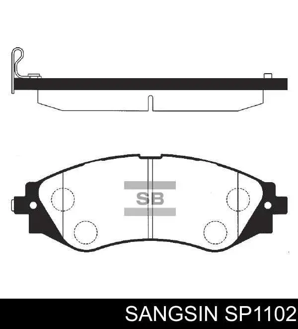 SP1102 Sangsin Sapatas do freio dianteiras de disco
