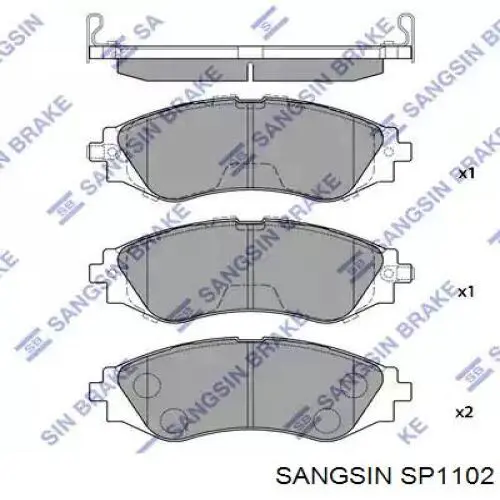 Sapatas do freio dianteiras de disco Sangsin SP1102 preço, a partir de 32,56 USD