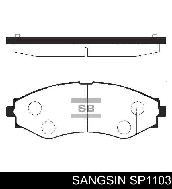 SP1103 Sangsin Sapatas do freio dianteiras de disco