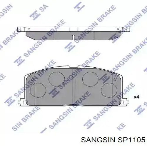 SP1105 Sangsin Sapatas do freio dianteiras de disco