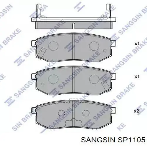 Compre SP1105 Sangsin Sapatas do freio dianteiras de disco