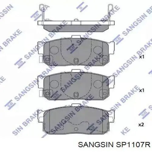 SP1107R Sangsin Sapatas do freio traseiras de disco