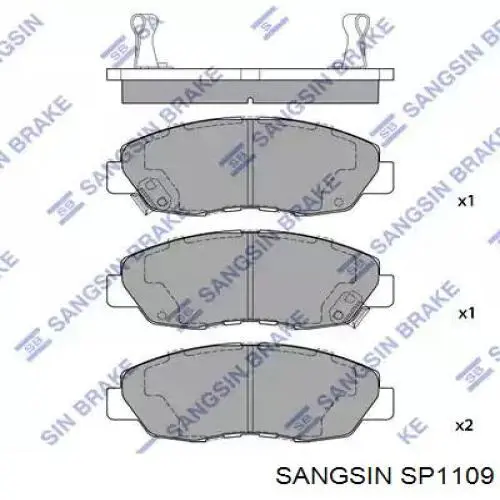 SP1109 Sangsin Sapatas do freio dianteiras de disco