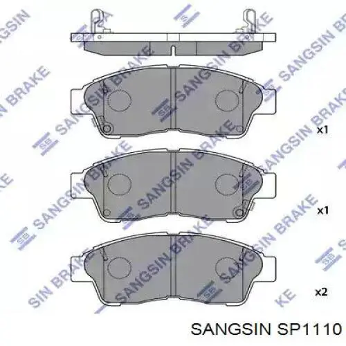 SP1110 Sangsin Sapatas do freio dianteiras de disco