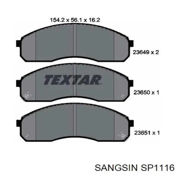 Sapatas do freio dianteiras de disco Sangsin SP1116 preço, a partir de 39,76 USD