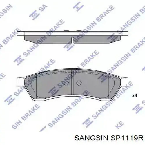 SP1119R Sangsin Sapatas do freio traseiras de disco
