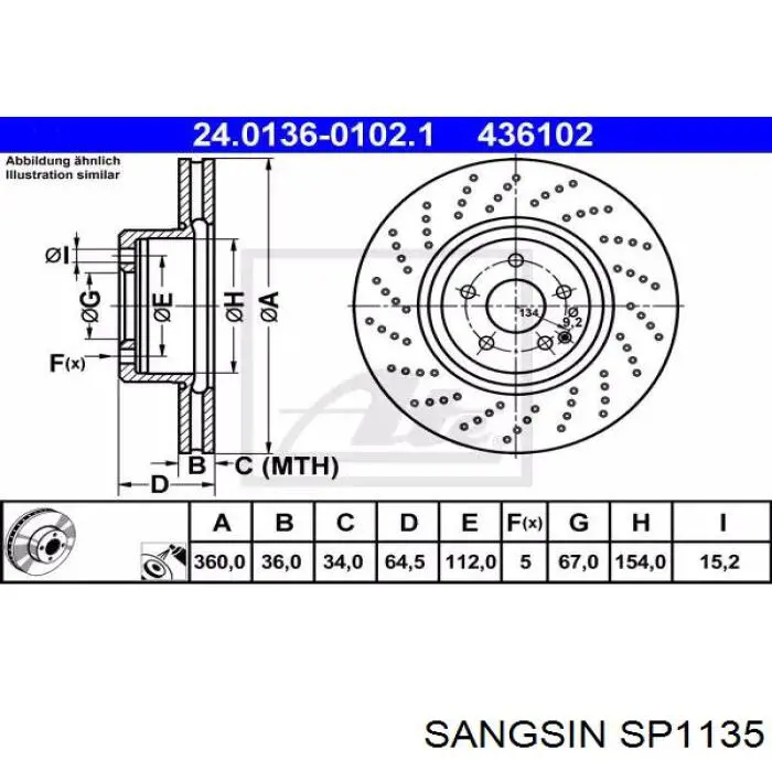 Sapatas do freio dianteiras de disco Sangsin SP1135 preço, a partir de 27,48 USD