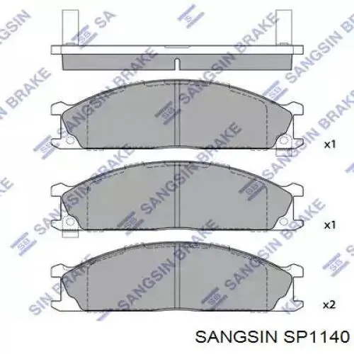SP1140 Sangsin Sapatas do freio dianteiras de disco