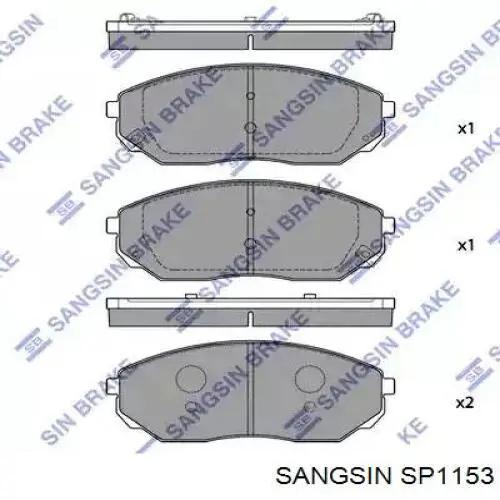 SP1153 Sangsin Sapatas do freio dianteiras de disco