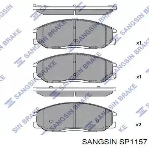 SP1157 Sangsin Sapatas do freio dianteiras de disco