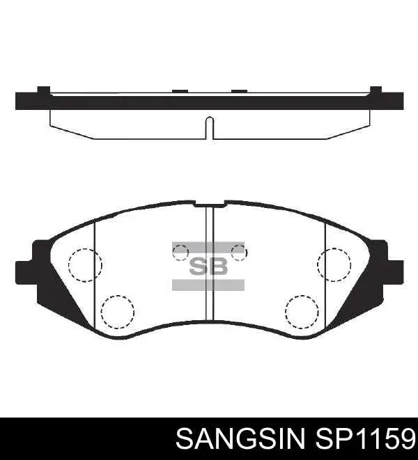 SP1159 Sangsin Sapatas do freio dianteiras de disco