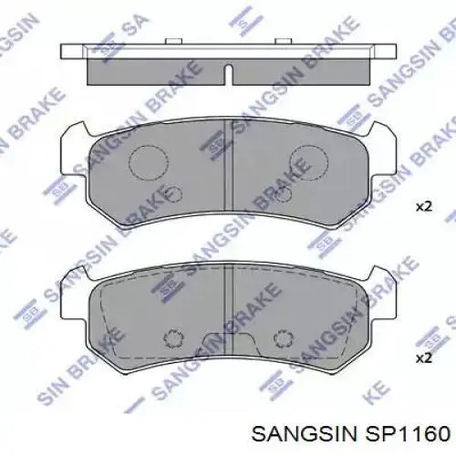 SP1160 Sangsin Sapatas do freio traseiras de disco