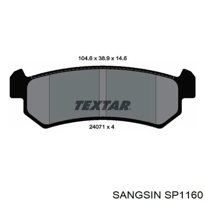 Sapatas do freio traseiras de disco Sangsin SP1160 preço, a partir de 21,09 USD