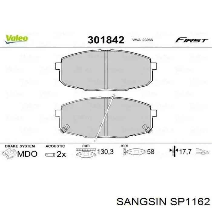 Compre SP1162 Sangsin Sapatas do freio dianteiras de disco