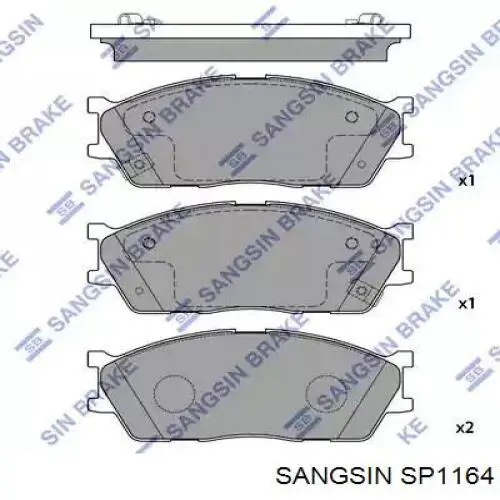 SP1164 Sangsin Sapatas do freio dianteiras de disco