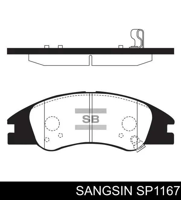 Sapatas do freio dianteiras de disco Sangsin SP1167 preço, a partir de 29,19 USD
