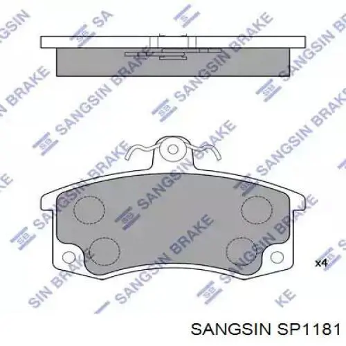 Compre SP1181 Sangsin Sapatas do freio dianteiras de disco