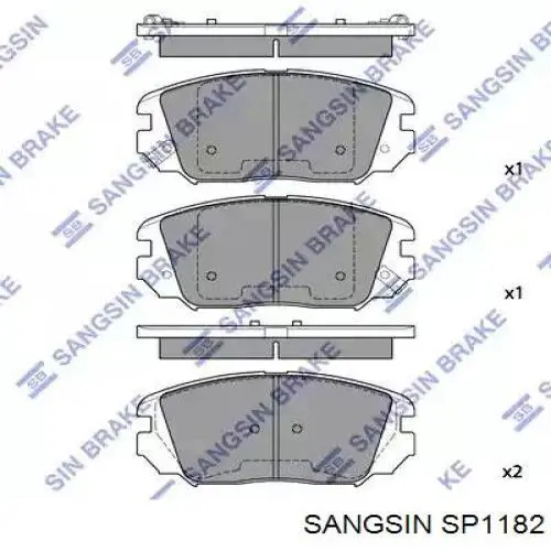 SP1182 Sangsin Sapatas do freio dianteiras de disco