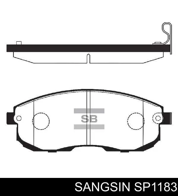 SP1183 Sangsin Sapatas do freio dianteiras de disco