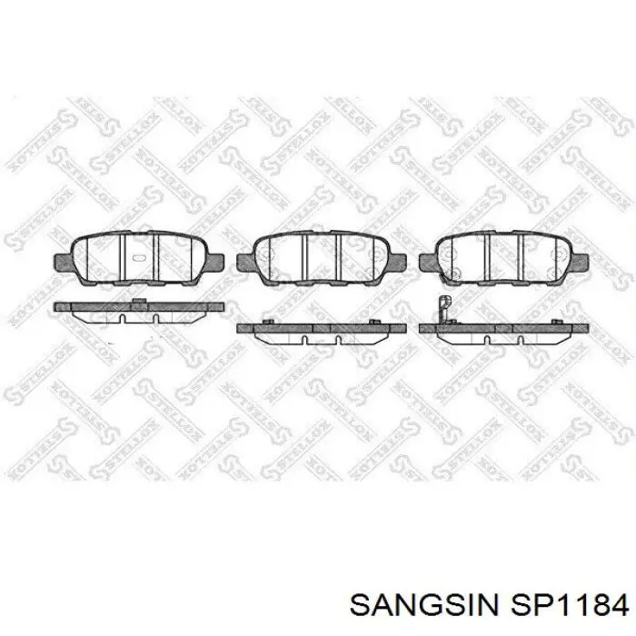 Compre SP1184 Sangsin Sapatas do freio traseiras de disco