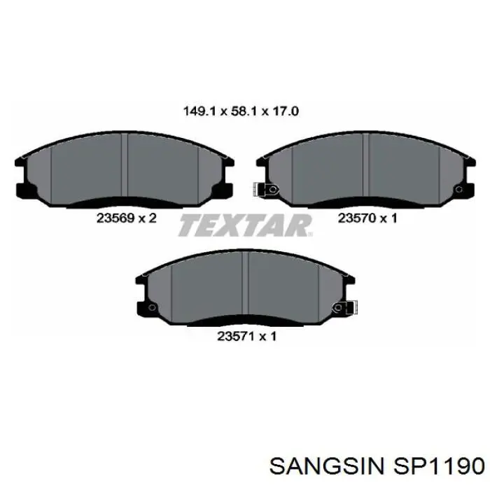 Sapatas do freio dianteiras de disco Sangsin SP1190 preço, a partir de 26,60 USD