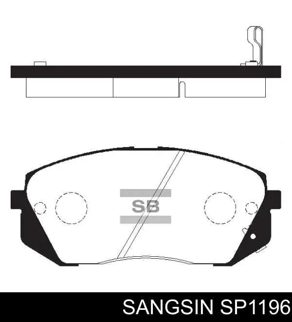 SP1196 Sangsin Sapatas do freio dianteiras de disco