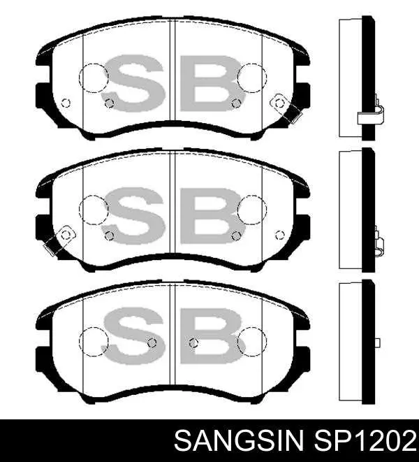 SP1202 Sangsin Sapatas do freio dianteiras de disco