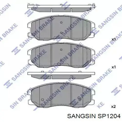 SP1204 Sangsin Sapatas do freio dianteiras de disco
