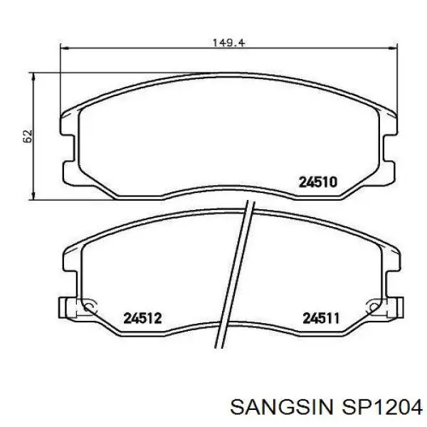 Sapatas do freio dianteiras de disco Sangsin SP1204 preço, a partir de 30,18 USD