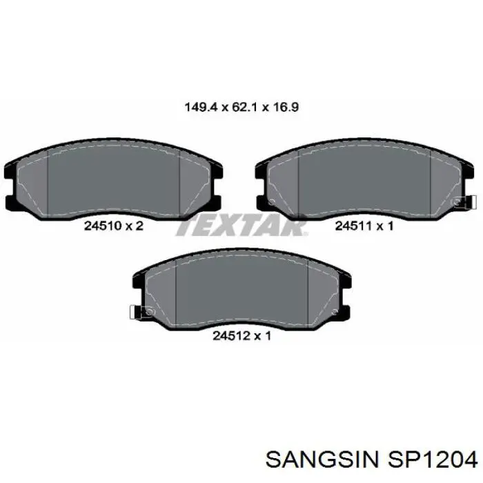 Compre SP1204 Sangsin Sapatas do freio dianteiras de disco