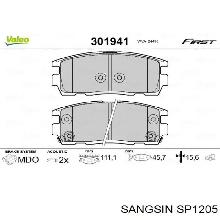 Sapatas do freio traseiras de disco Sangsin SP1205 preço, a partir de 26,09 USD