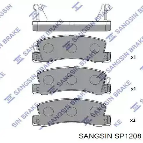 SP1208 Sangsin Sapatas do freio traseiras de disco