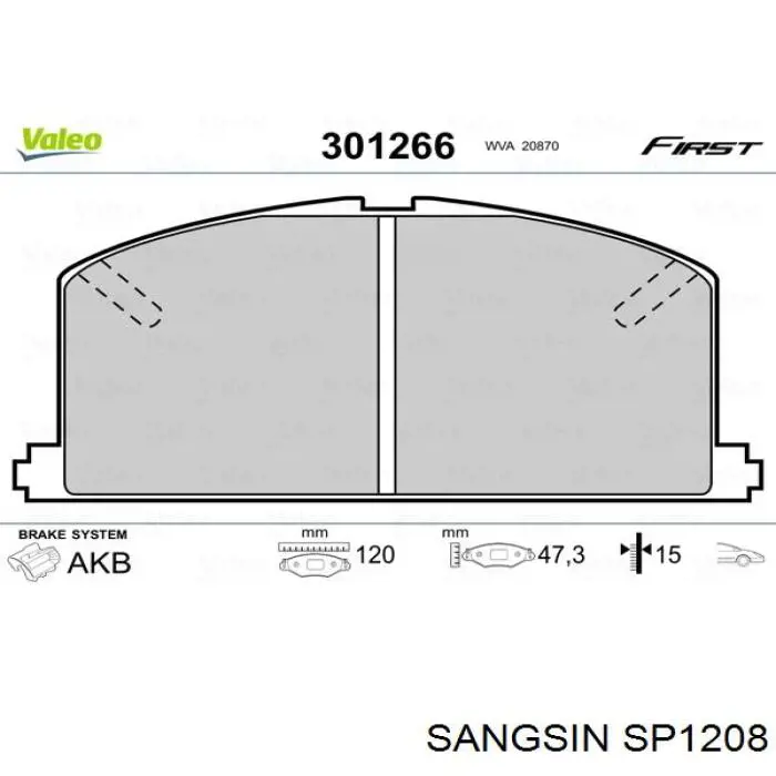 Sapatas do freio traseiras de disco Sangsin SP1208 preço, a partir de 21,80 USD