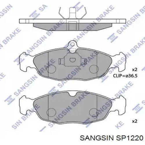 SP1220 Sangsin Sapatas do freio dianteiras de disco
