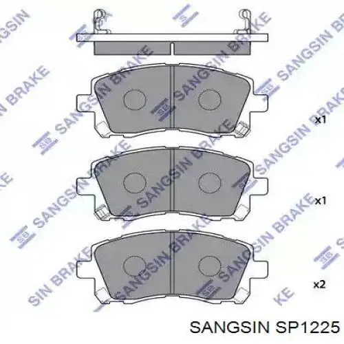 SP1225 Sangsin Sapatas do freio dianteiras de disco