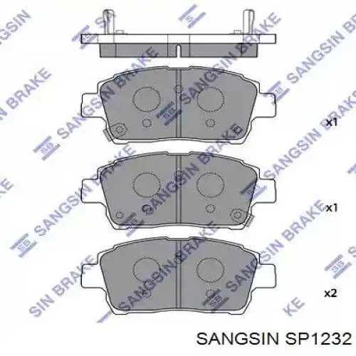 SP1232 Sangsin Sapatas do freio dianteiras de disco