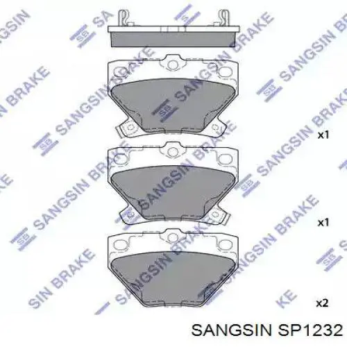Compre SP1232 Sangsin Sapatas do freio dianteiras de disco
