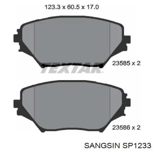 Sapatas do freio dianteiras de disco Sangsin SP1233 preço, a partir de 26,89 USD