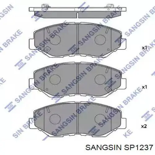 SP1237 Sangsin Sapatas do freio dianteiras de disco
