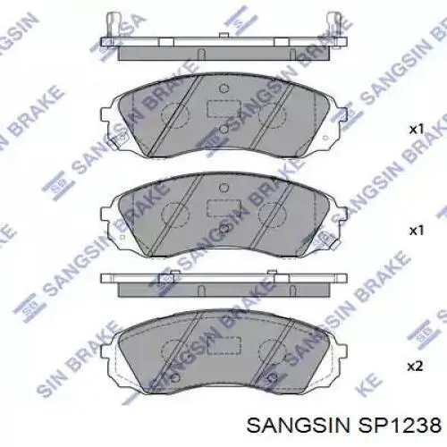 Compre SP1238 Sangsin Sapatas do freio dianteiras de disco