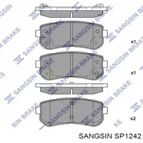 Sapatas do freio traseiras de disco Sangsin SP1242 preço, a partir de 20,67 USD