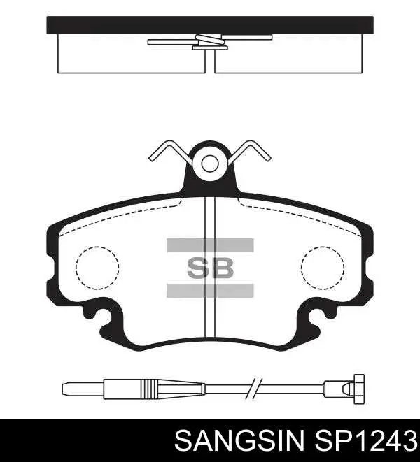 SP1243 Sangsin Sapatas do freio dianteiras de disco