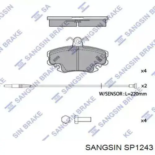 Compre SP1243 Sangsin Sapatas do freio dianteiras de disco