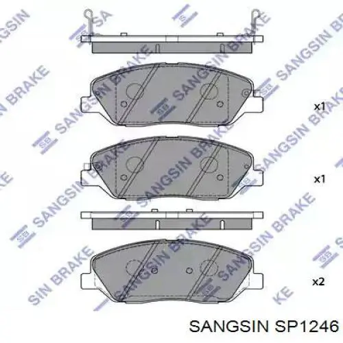 SP1246 Sangsin Sapatas do freio dianteiras de disco