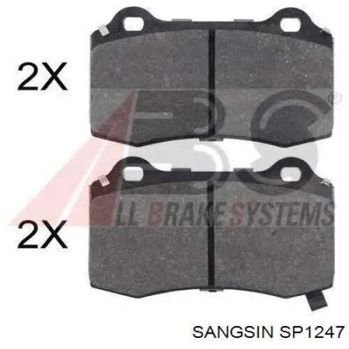 Sapatas do freio traseiras de disco Sangsin SP1247 preço, a partir de 23,30 USD