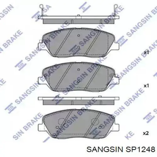 Compre SP1248 Sangsin Sapatas do freio dianteiras de disco