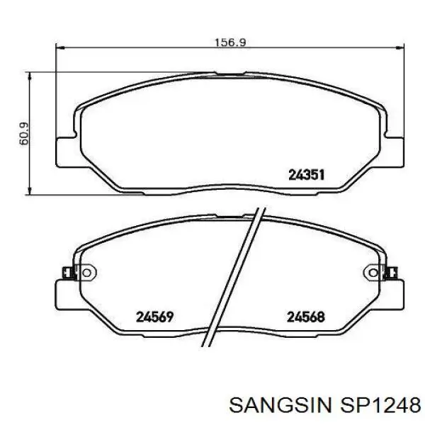 Sapatas do freio dianteiras de disco Sangsin SP1248 preço, a partir de 23,83 USD