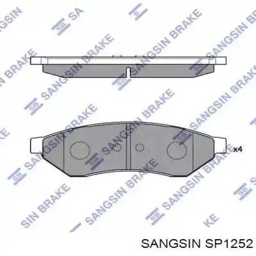 SP1252 Sangsin Sapatas do freio traseiras de disco