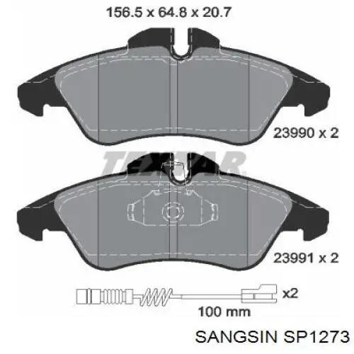 Sapatas do freio dianteiras de disco Sangsin SP1273 preço, a partir de 30,03 USD